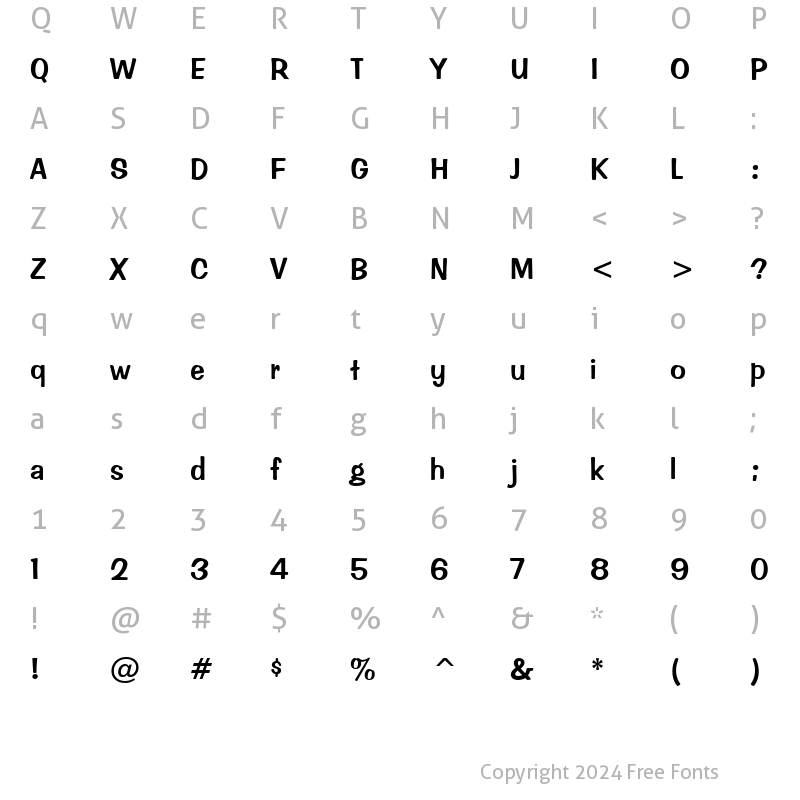 Character Map of Impress BT Regular