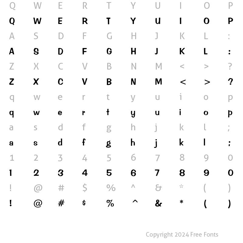 Character Map of Impress Regular