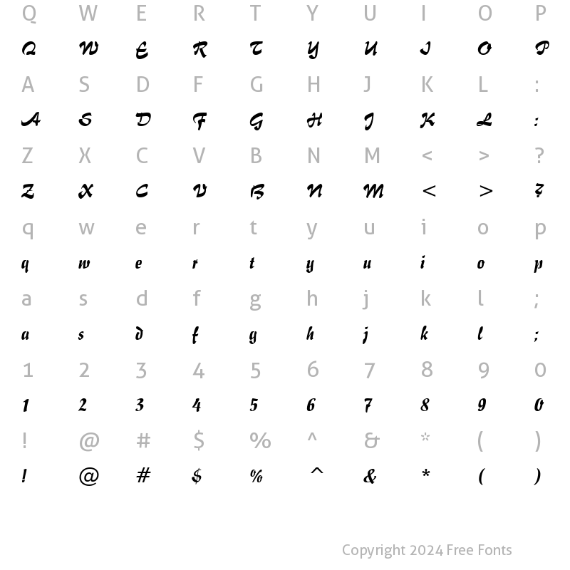 Character Map of Impuls BT Regular