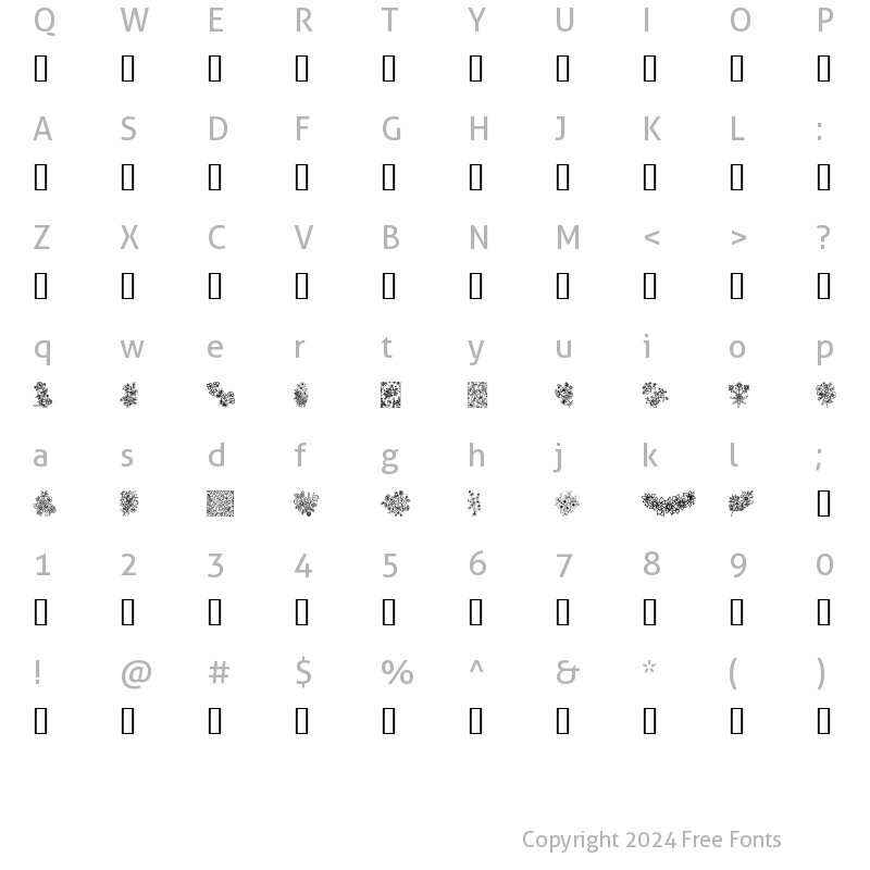 Character Map of In your garden Regular