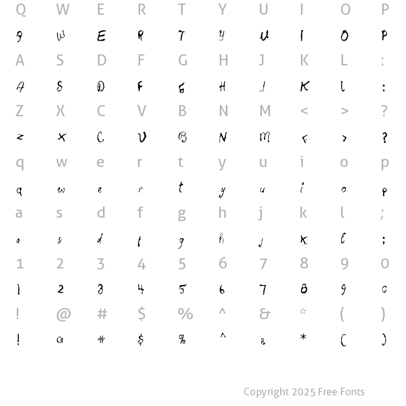 Character Map of InAspartame Regular