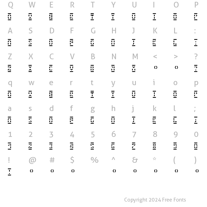 Character Map of Inbetween Regular