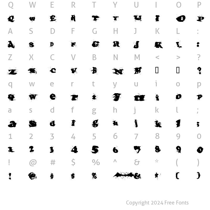 Character Map of IncantationOne Regular