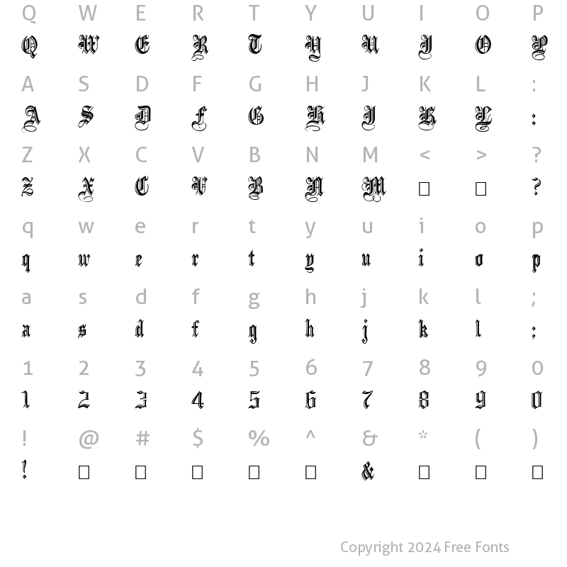 Character Map of IncisedBlack Normal