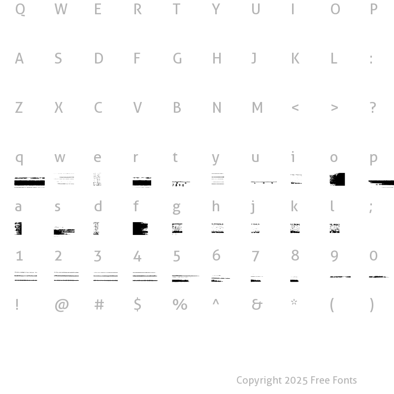 Character Map of IndecisionLines Regular