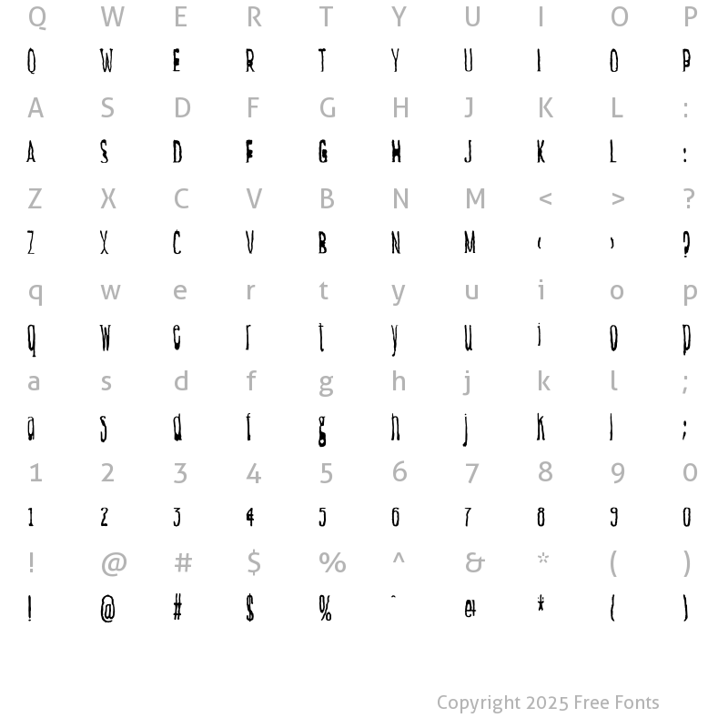 Character Map of IndecisionStretched Regular
