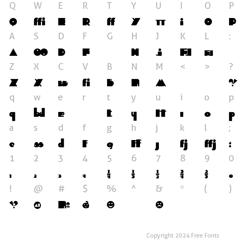 Character Map of Independant - Alternates Regular