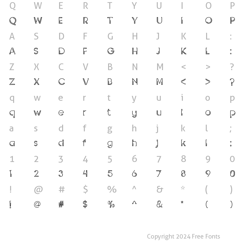 Character Map of INDEPENDENT Regular