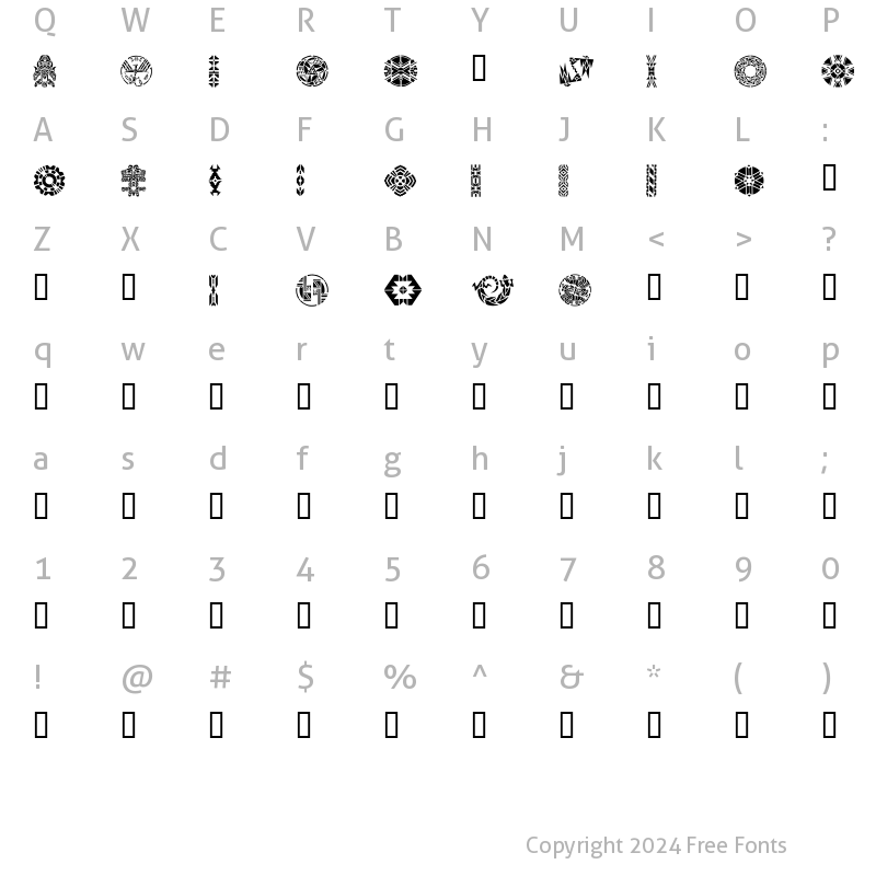 Character Map of IndianDesigns Regular