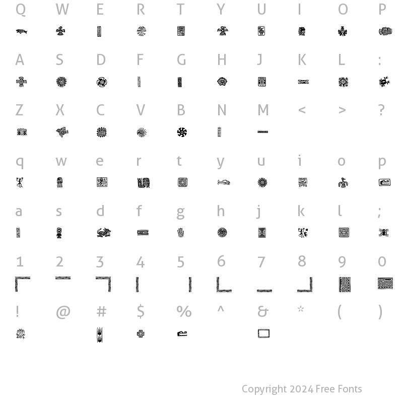 Character Map of IndianSummer Regular