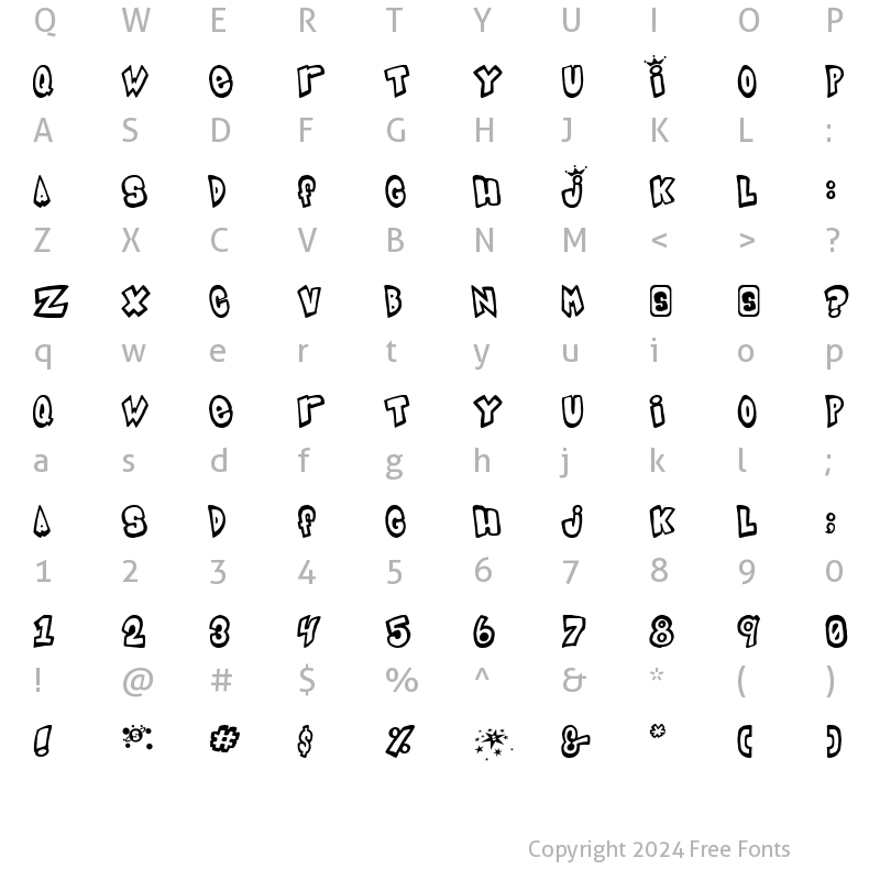 Character Map of Indigo Joker Regular