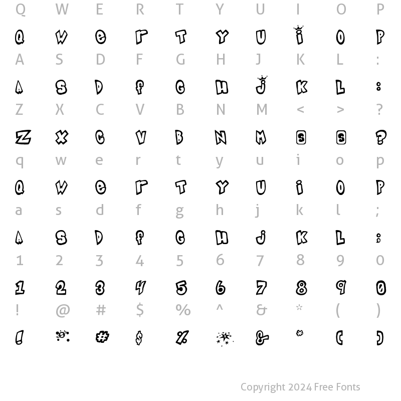 Character Map of IndigoJoker Regular