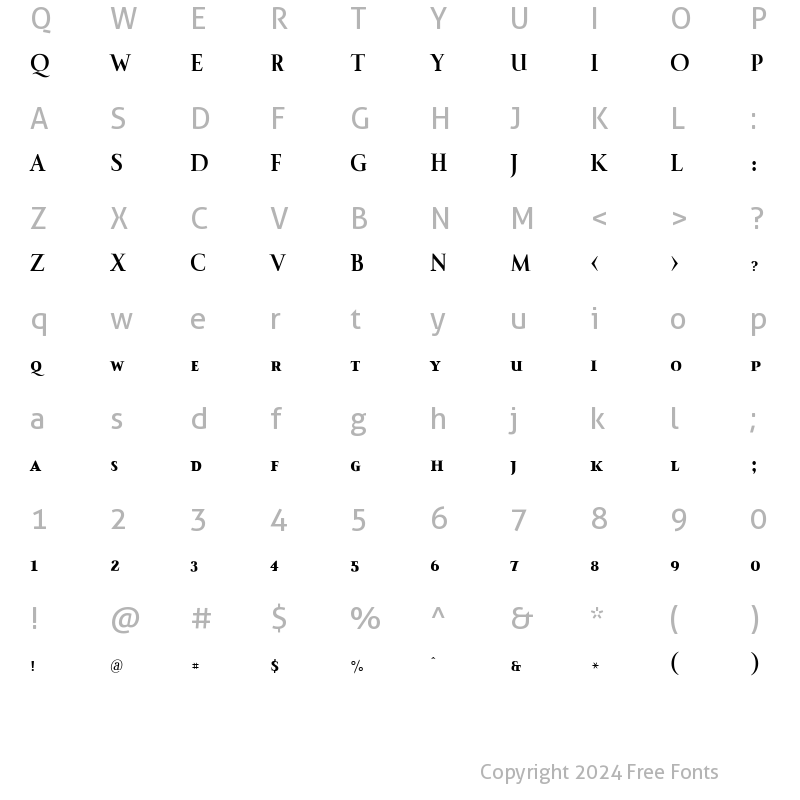 Character Map of IndisposeSmallCaps Bold