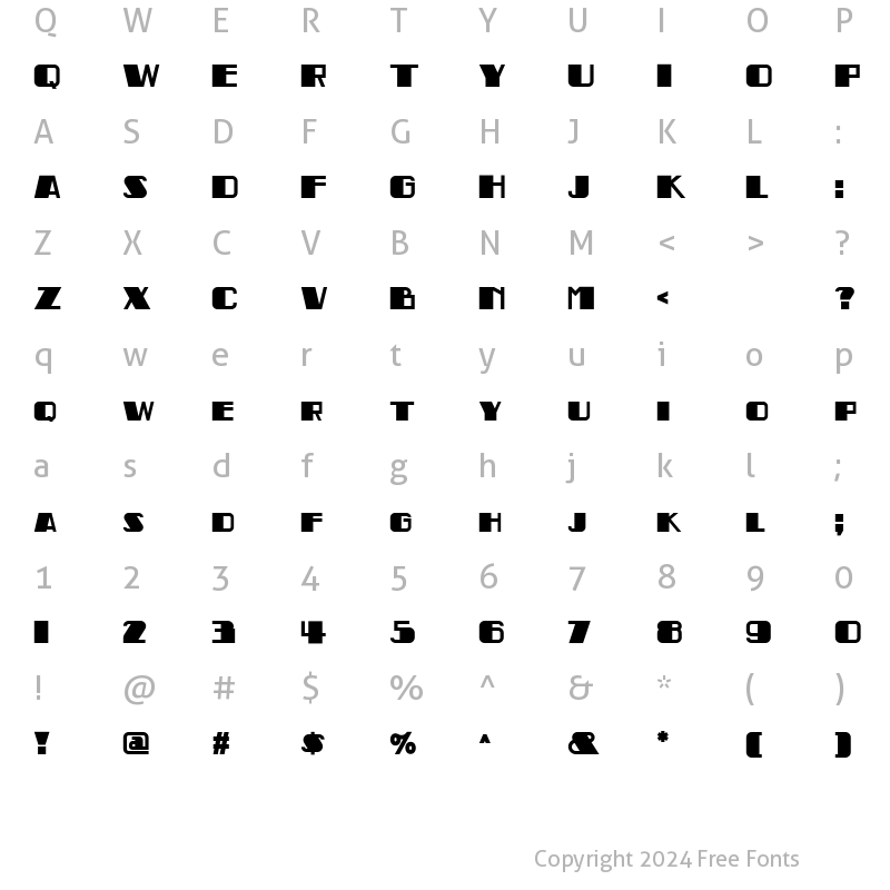 Character Map of Indochine NF Regular