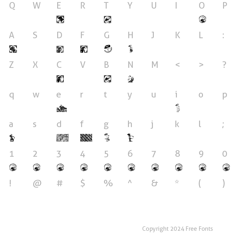 Character Map of INDONESIAN ARTS CULTURE Regular