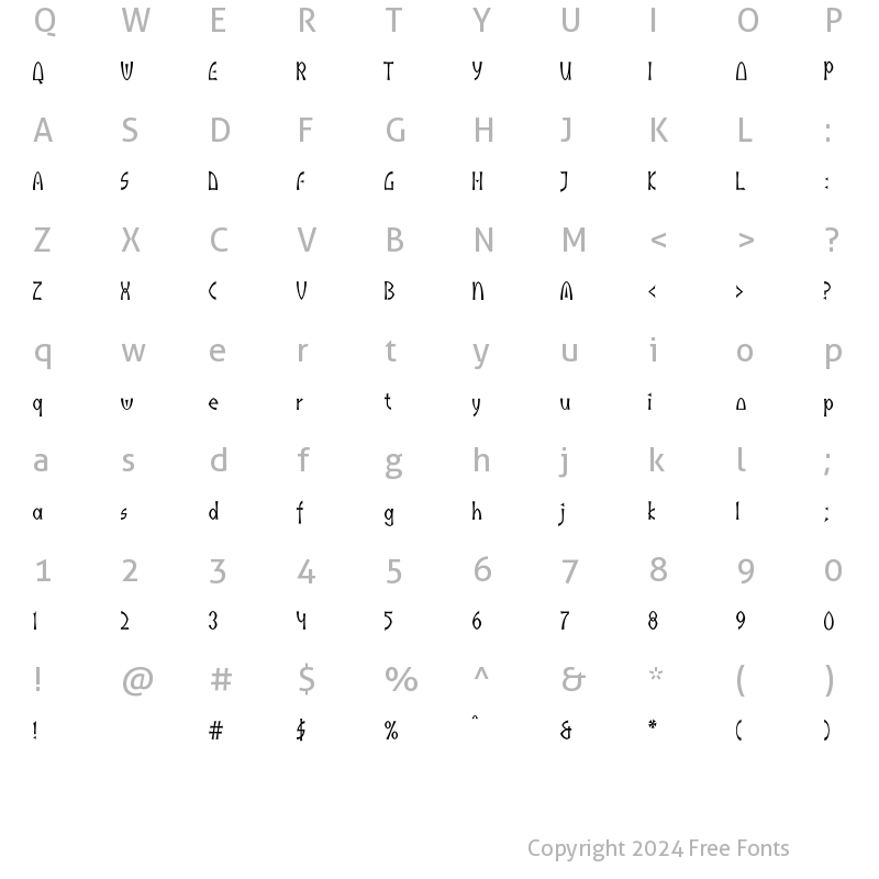 Character Map of IndusLL Regular