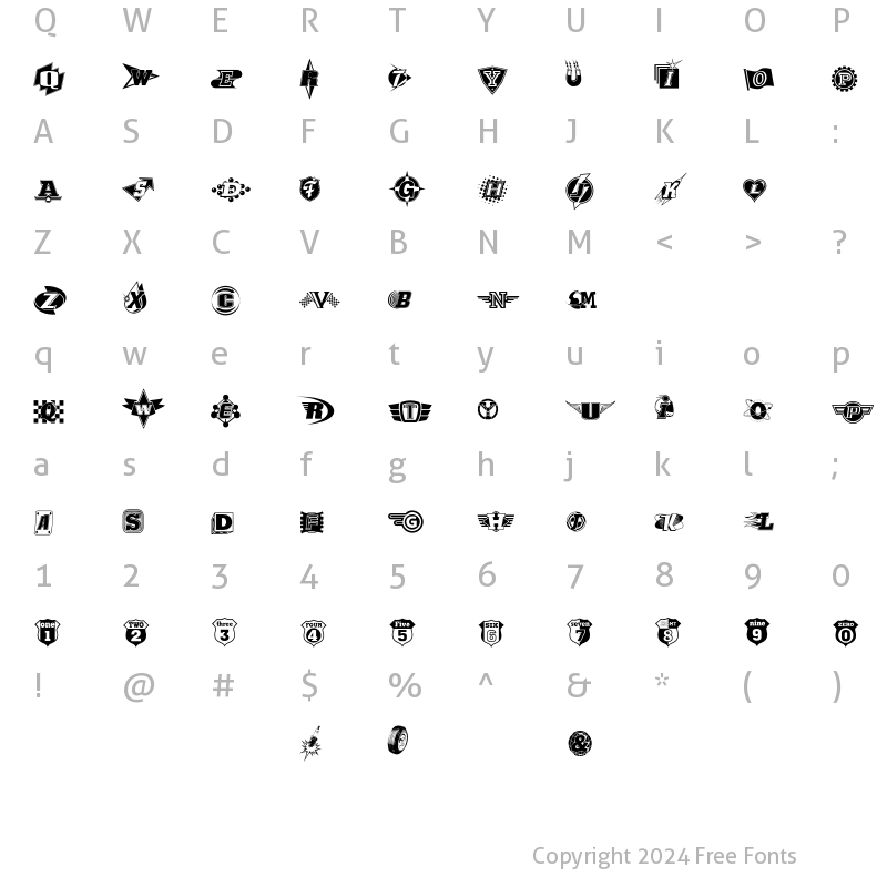 Character Map of IndyFunfhundert Regular