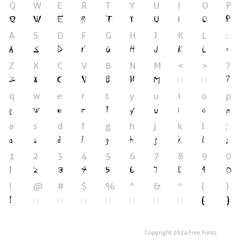 Character Map of Infestia Medium