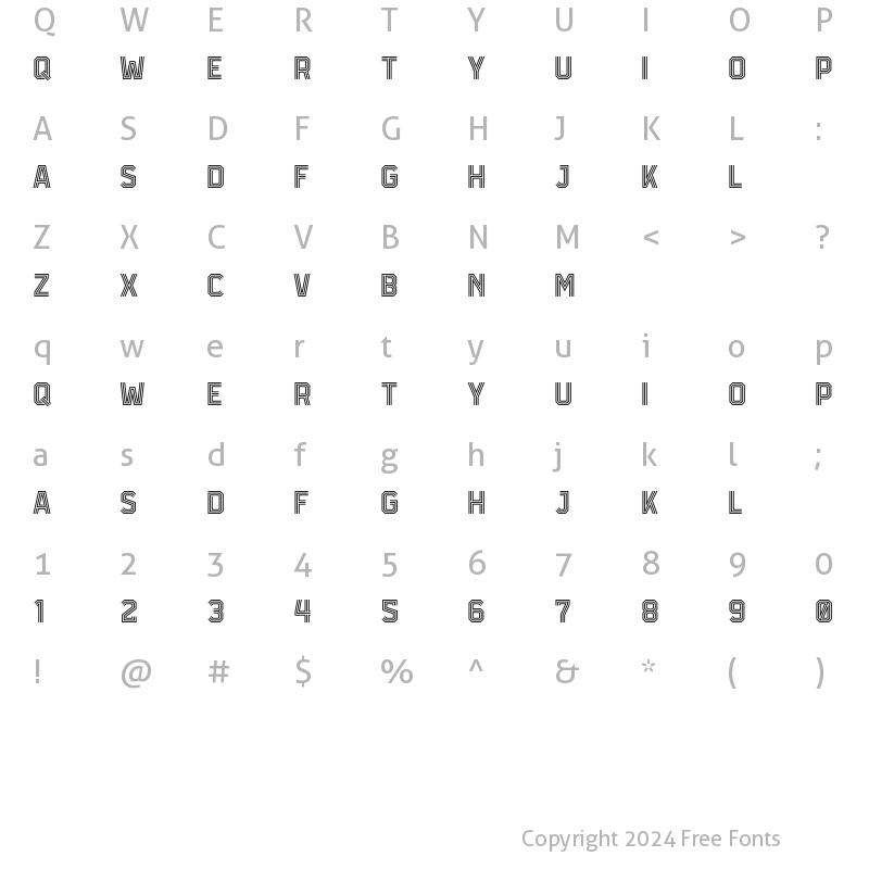 Character Map of Infield Display