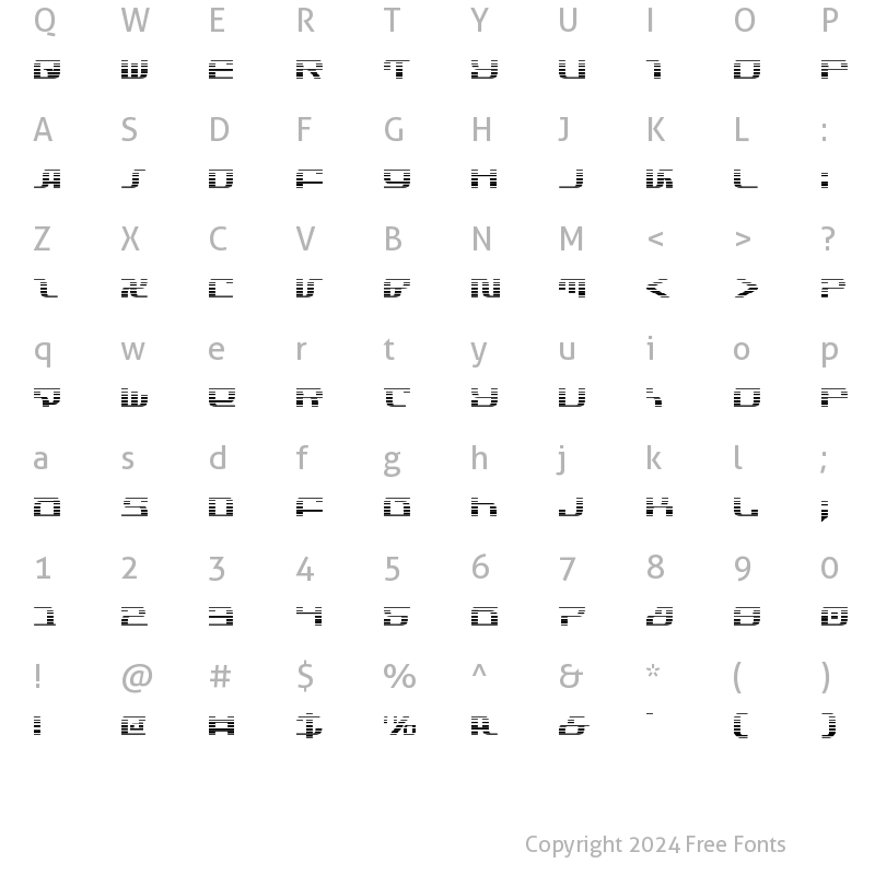 Character Map of Infinity Formula Gradient Gradient