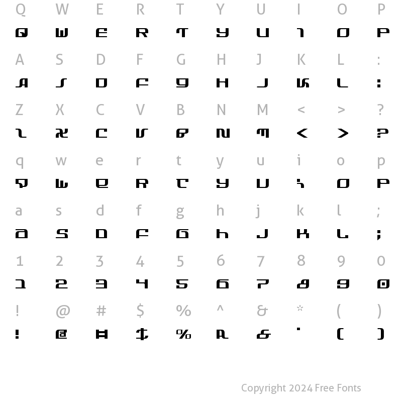 Character Map of Infinity Formula Regular