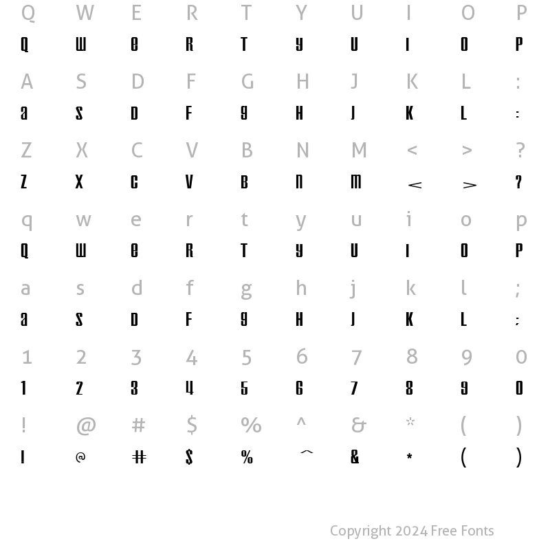 Character Map of Inflammable Age Regular