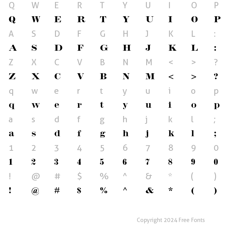 Character Map of Inflex MT Bold