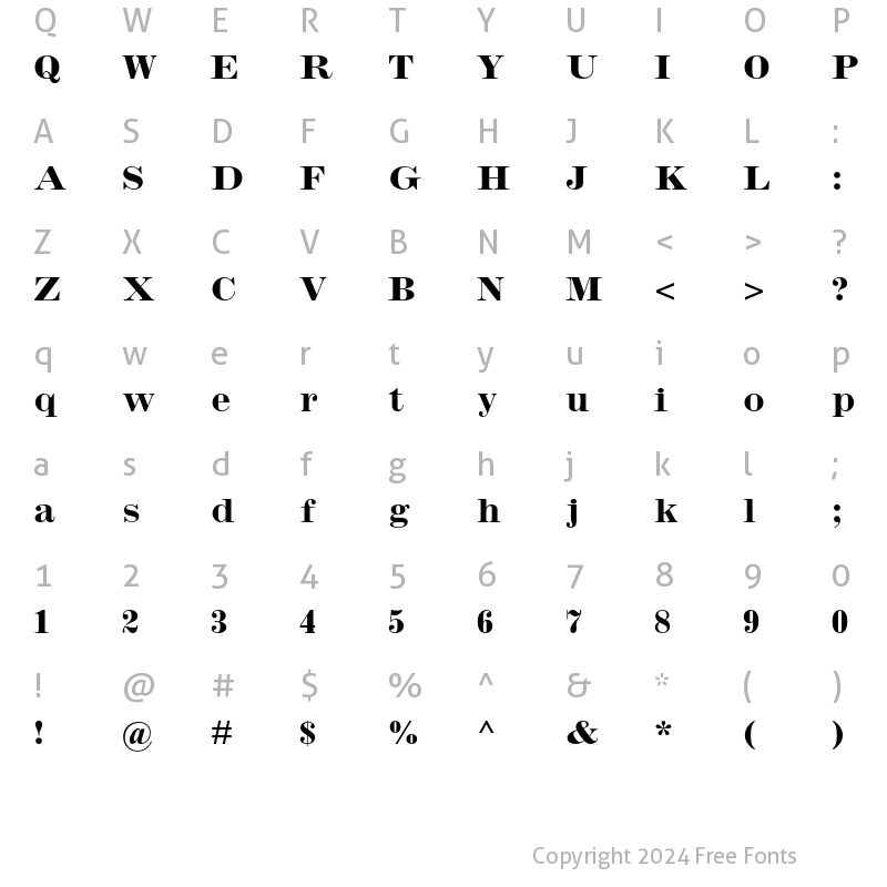 Character Map of Inflex MT Std Bold