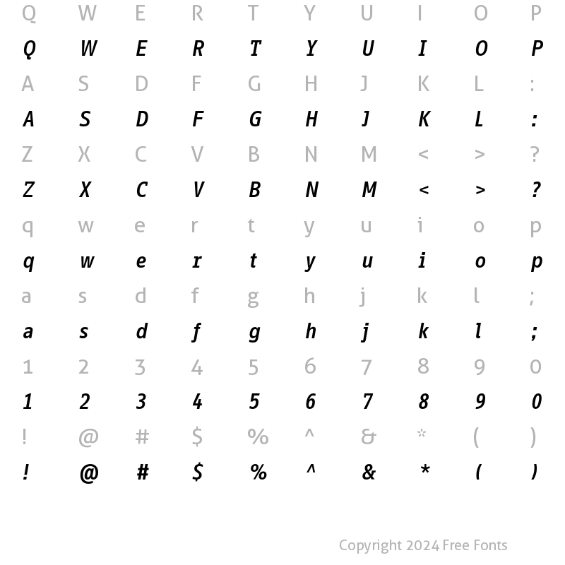 Character Map of InfoOffice Bold Italic