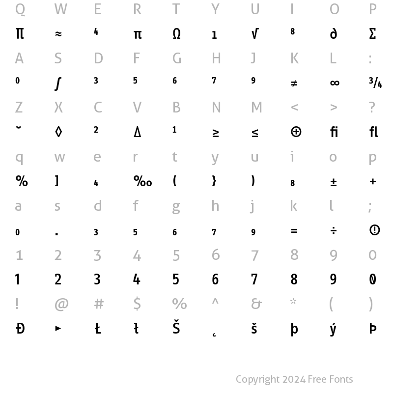 Character Map of InfoOffice Expert Bold