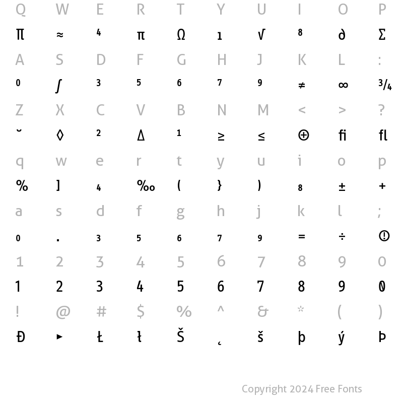 Character Map of InfoOffice Expert Medium