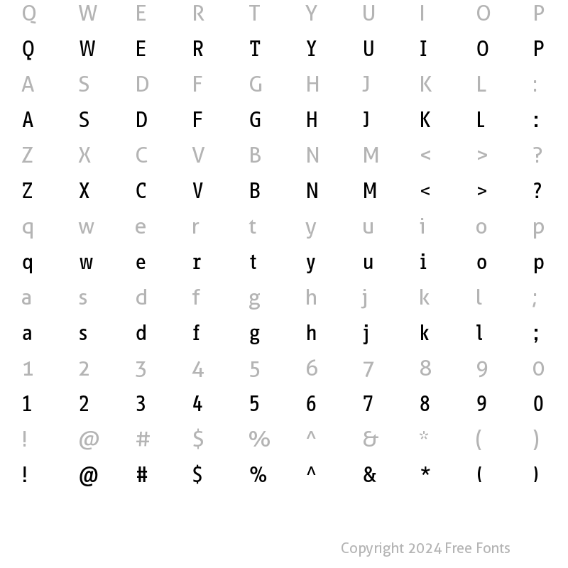 Character Map of InfoOffice Medium