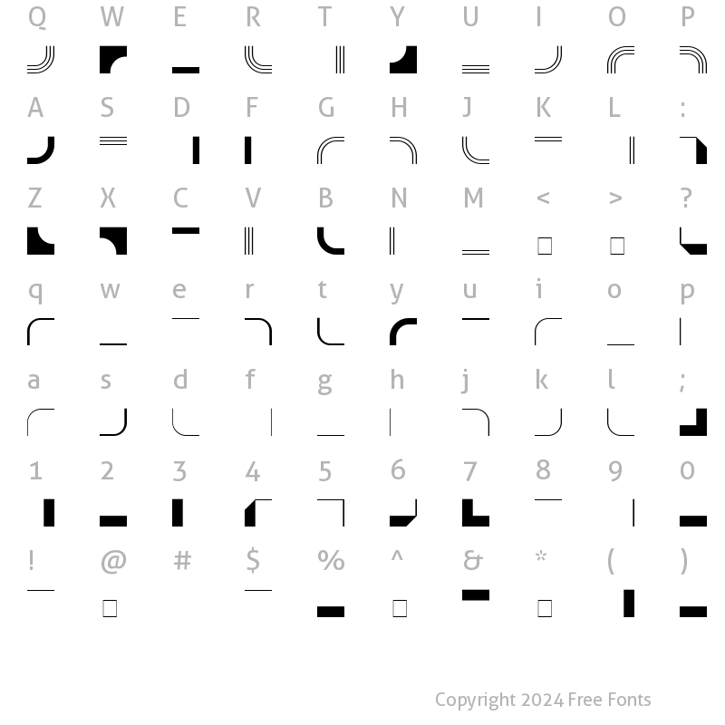 Character Map of InFraction SSi Regular