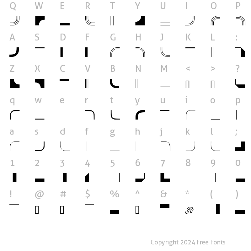 Character Map of InFractionSSi Regular