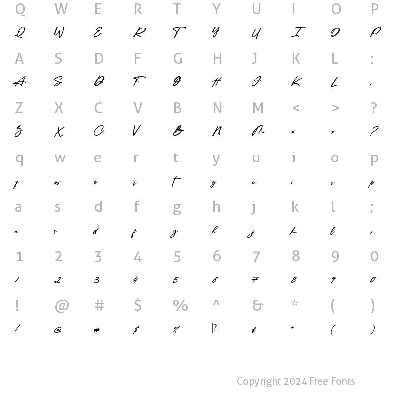 Character Map of Ingkar Janji Regular