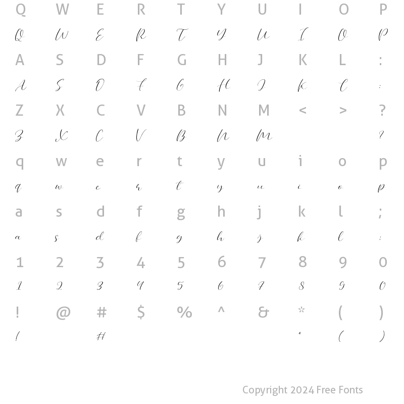 Character Map of Ingry Regular