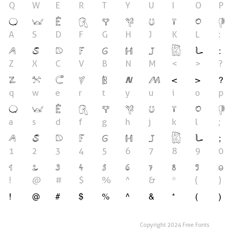 Character Map of Initial9 Becker Normal