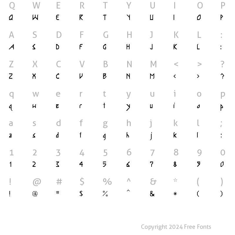 Character Map of InkaBod Roman