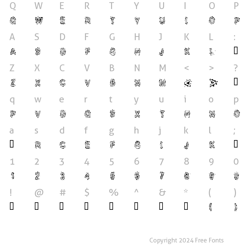 Character Map of Inkblot Baby Regular