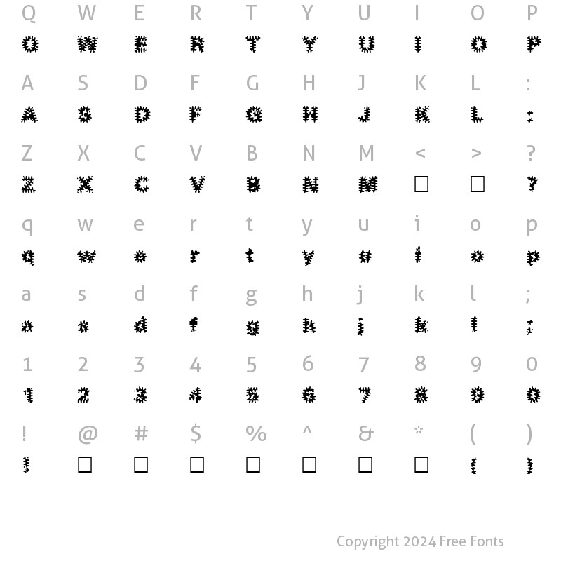 Character Map of Inkblots Regular