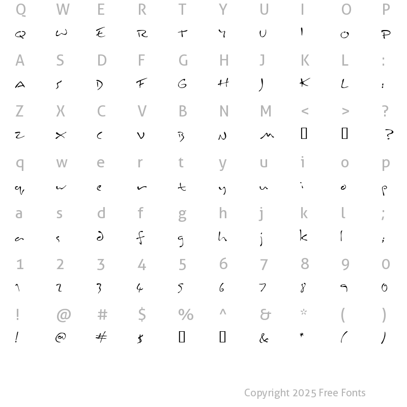 Character Map of Inkburrow Regular