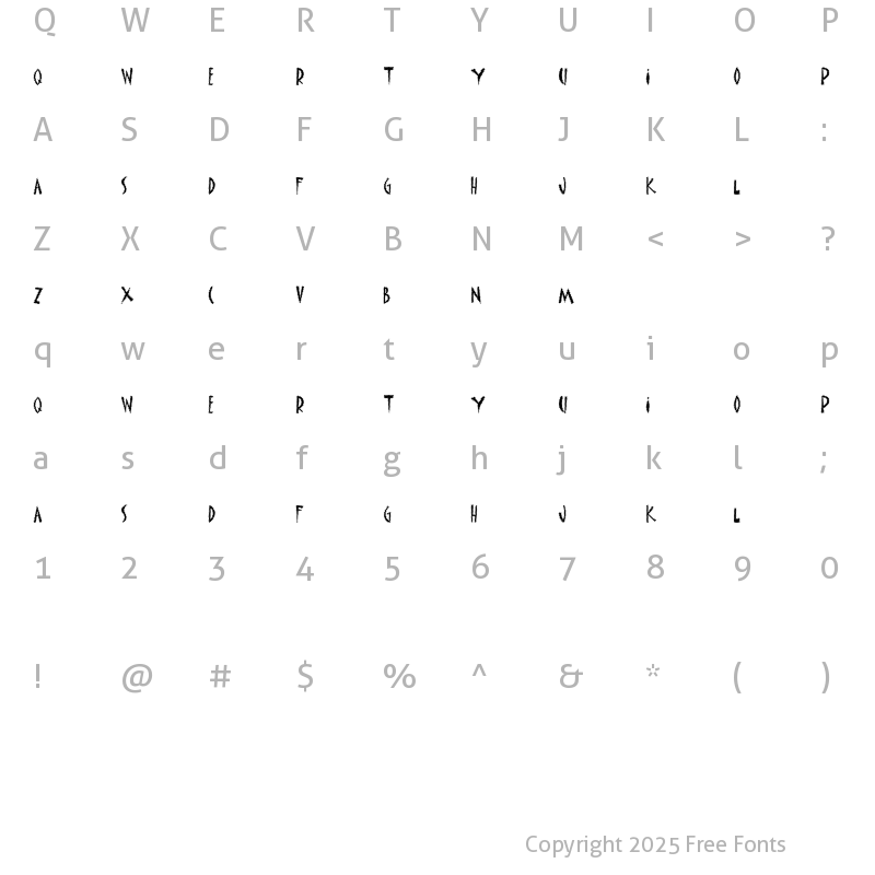 Character Map of Inky News Regular