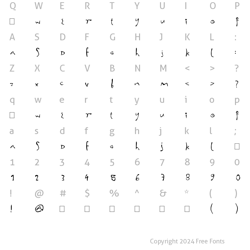 Character Map of inna fonta Regular