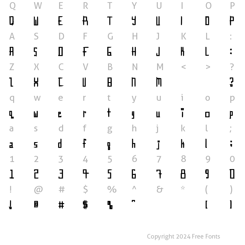 Character Map of Innie Outtie Regular