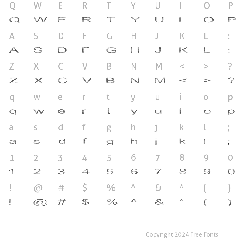 Character Map of Inningham spread Regular