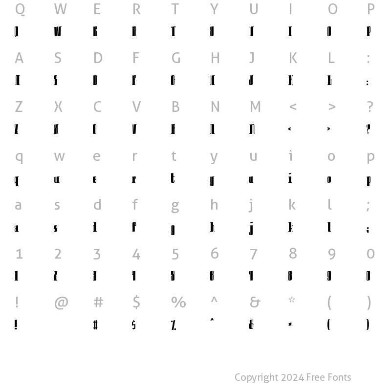 Character Map of Innocent bystander Regular