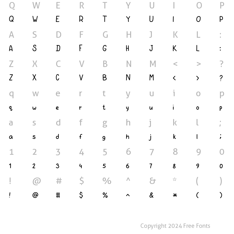 Character Map of Innocent Scribbler Regular