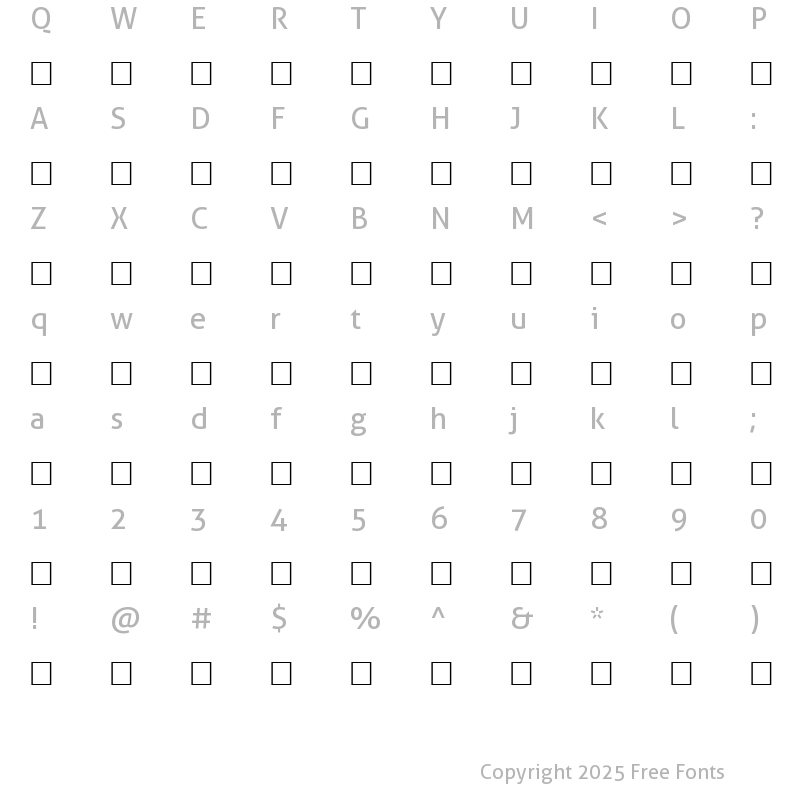 Character Map of INPLAINVIEW Regular