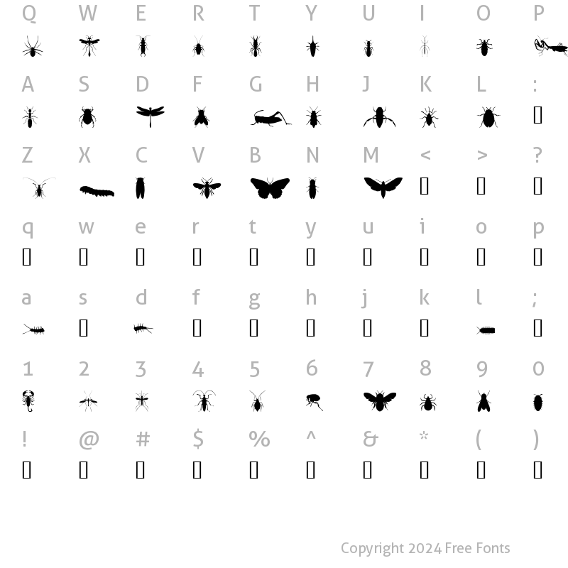 Character Map of Insectile Solid