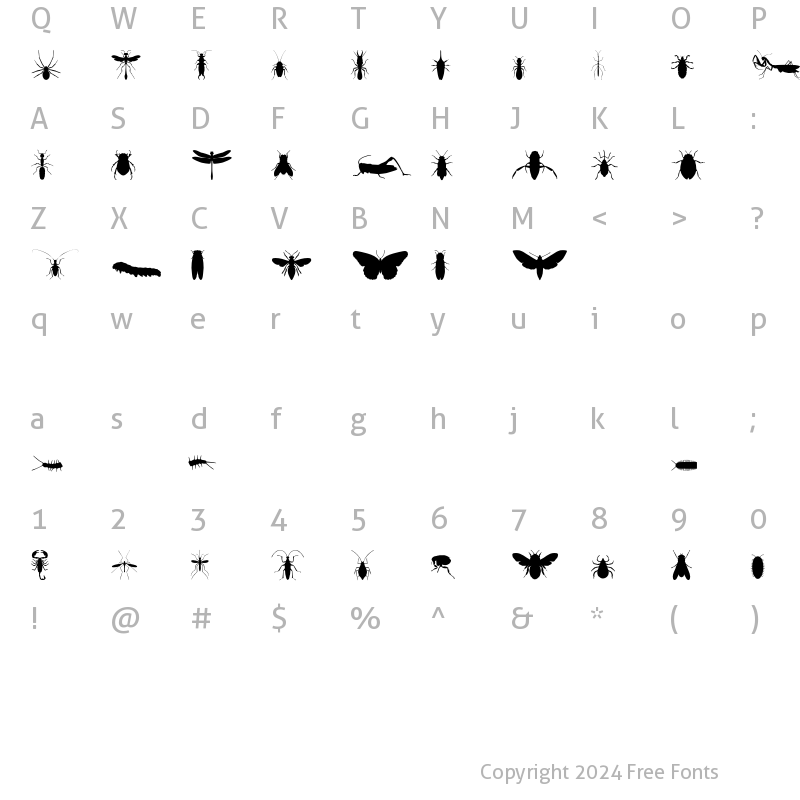 Character Map of Insectile Solid Regular